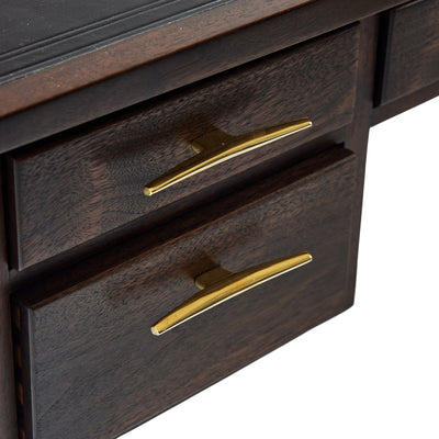 Walnut Desk with Drawers and Inset Leather Top by Edward Wormley for Dunbar, 1960s