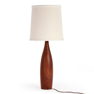 Pair of Turned Teak Table Lamps by ESA