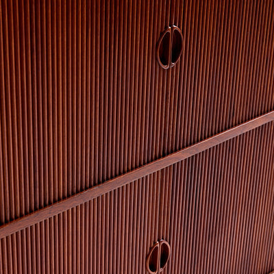 Two Level Double Tambour Door Cabinet by Peter Hvidt & Orla Mölgaard-Nielsen for Soborg Mobelfabrik