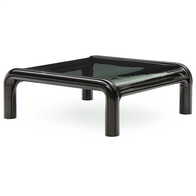 Pair of Glass and Steel Low Tables by Gae Aulenti, 1970s