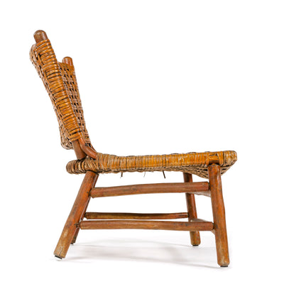 Hickory Woven Seat and Back Lounge Chair for Old Hickory