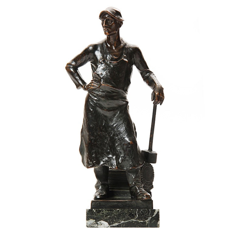 Sculpture of Standing Blacksmith by Adolf Joseph Phol