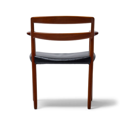 Teak and Leather Arm Chair by Ejner Larsen & Aksel Bender Madsen for Willy Beck