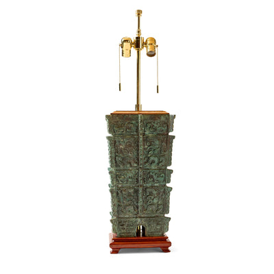 Archaic Bronze Table Lamp