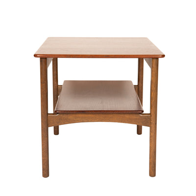 Solid Teak and Oak Side Table by Hans J. Wegner for Johannes Hansen, 1950's