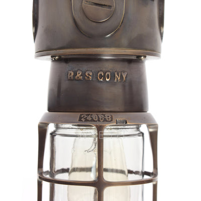 Bronze Flush Mount Industrial Light Fixture by Russell & Stoll Co.