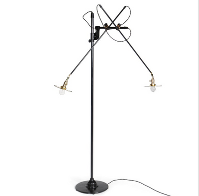 Adjustable 2 Arm O.C. White Floor Lamp Customized by O.C. White for O.C. White Co., 1900s
