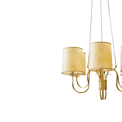 Brass Chandelier by Paavo Tynell for Taito Oy