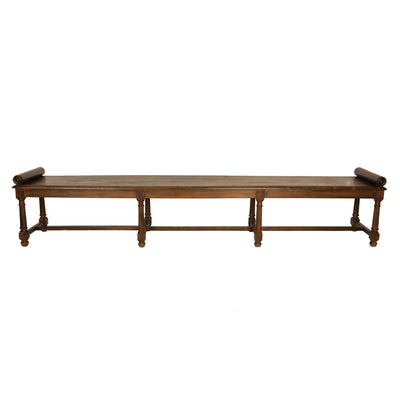 Antique European Turned Walnut Great Bench