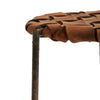 Woven Leather Stool by Swift and Monell