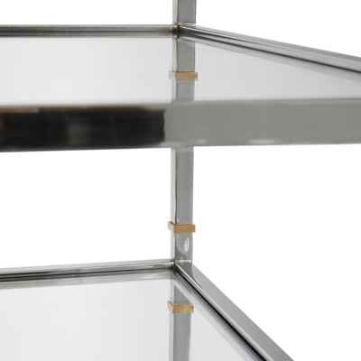 A Glamorous Chrome and Bronze Bookshelf /Étagère (pair available) from France, 1970s