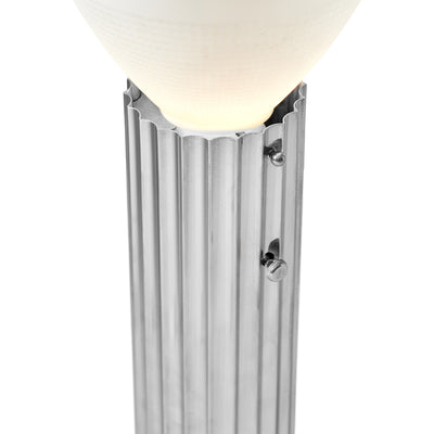 Corrugated Column Nickel On Brass Table Lamp by Walter Von Nessen for Nessen Studios