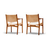 Teak Arm Oak Frame Armchair by Hans J. Wegner for Johannes Hansen, 1950s