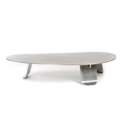 Chrysalis No 1. Low Table in Natural Grain Stainless Steel by WYETH, Made to Order