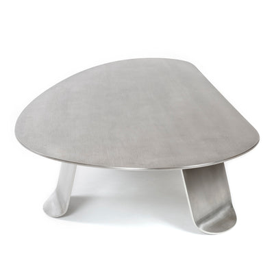 Chrysalis No 1. Low Table in Natural Grain Stainless Steel by WYETH, Made to Order