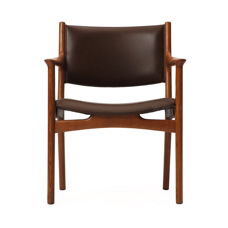 Oak and Leather Armchair by Hans J. Wegner for Johannes Hansen