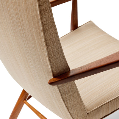 Armchair in Walnut and Fabric. Priced per chair. by George Nakashima for Widdicomb, 1957