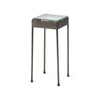 'Vista' Glass Block Table in Blackened Polished Stainless Steel with Round Legs by WYETH