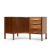 A Corner Walnut Sideboard With Tambour Doors by Edward Wormley for Dunbar, 1950's