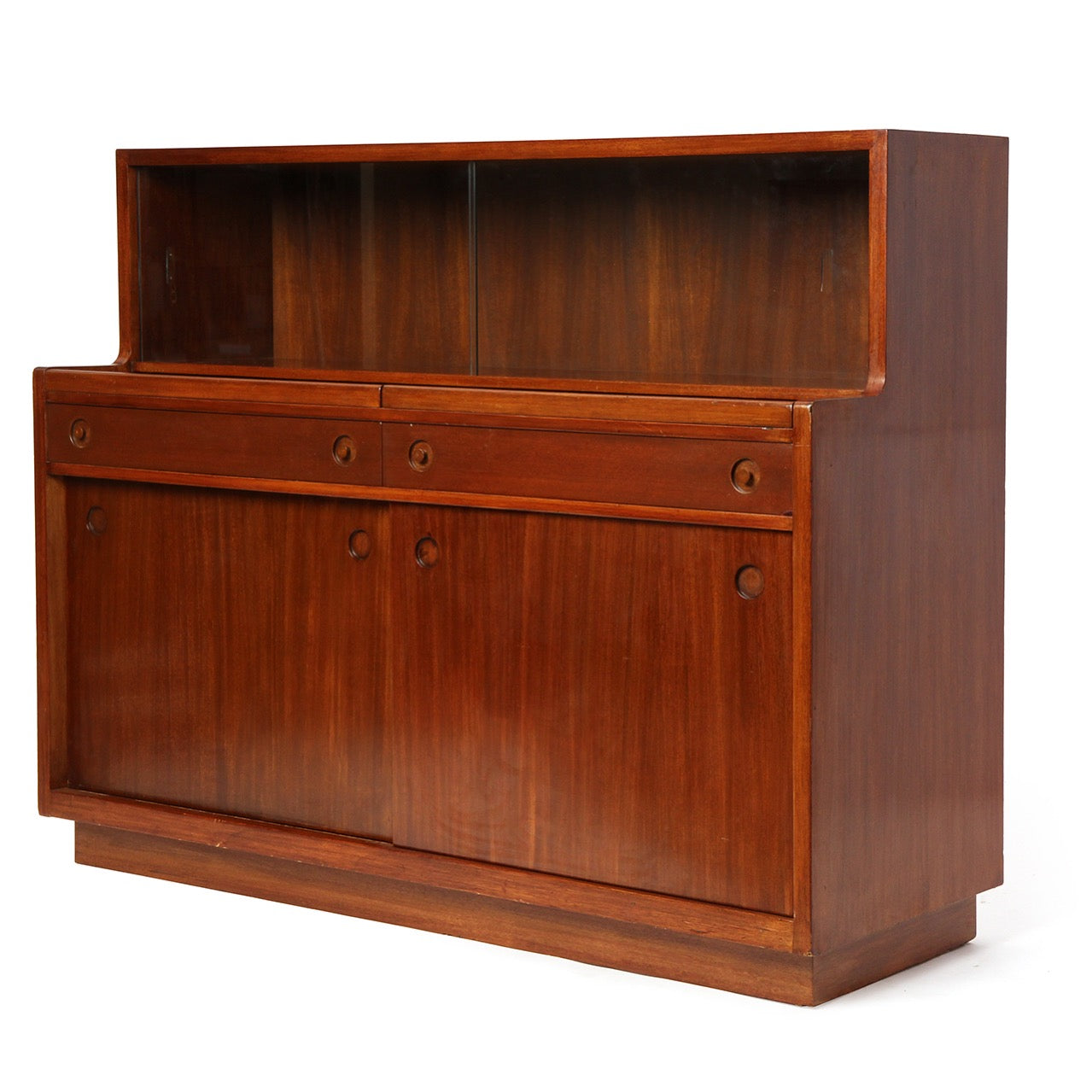 Tall Walnut Serving Cabinet by Edward Wormley for Dunbar, 1940s