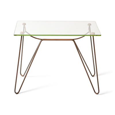 Vintage Glass Top Side Table by Carl Aubock