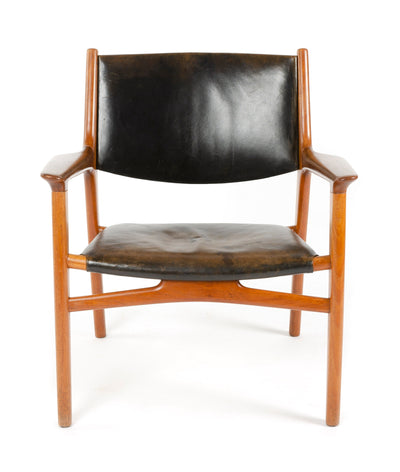 Oxhide Teak Lounge Chair by Hans J. Wegner for Johannes Hansen