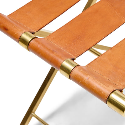 Leather Strap Folding Bench