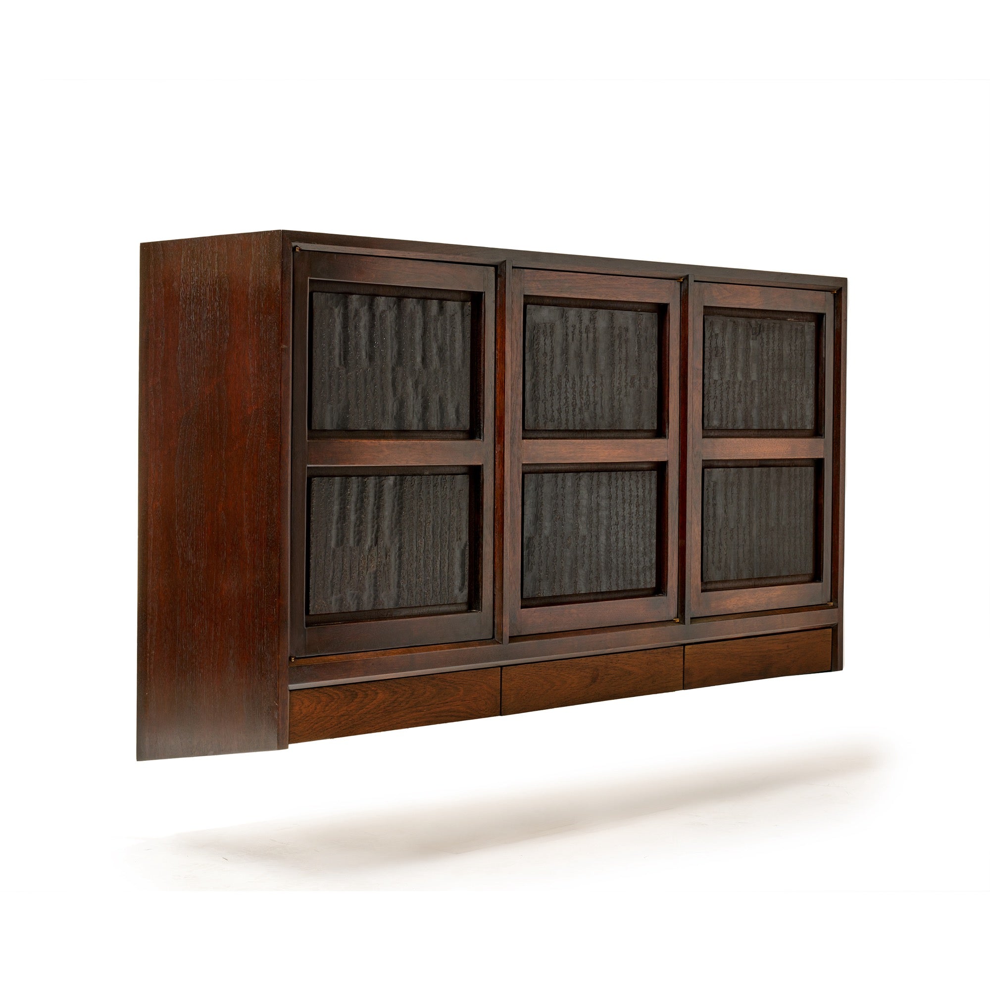 Wall Mounted Walnut Cabinet by Edward Wormley for Dunbar