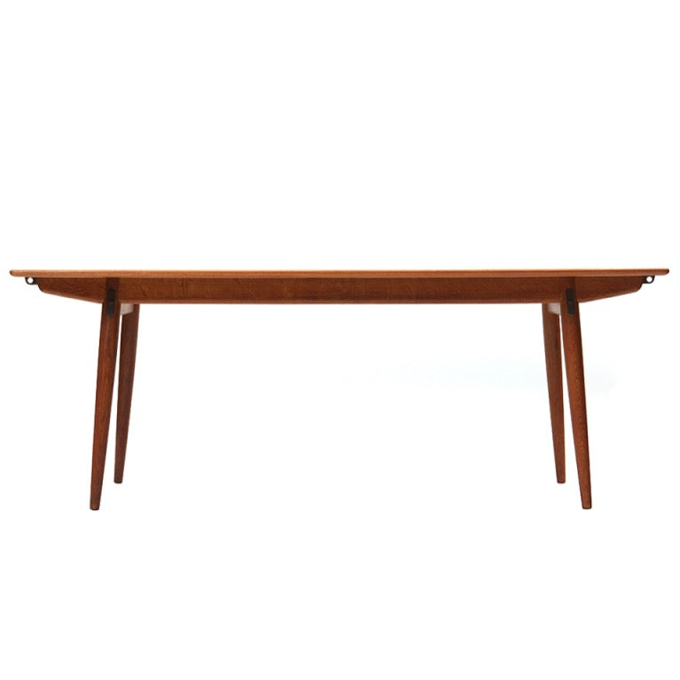Teak and Oak Extension Table by Hans J. Wegner for Johannes Hansen