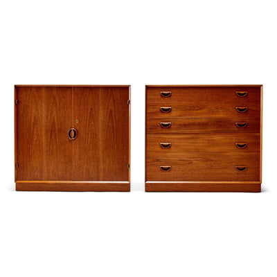 A Solid Teak Two Door Storage Cabinet by Peter Hvidt & Orla Mölgaard-Nielsen - WYETH