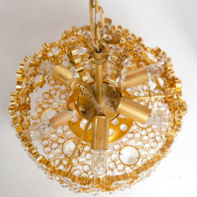 Crystal and Gilded Bronze Chandelier from Germany, 1960s