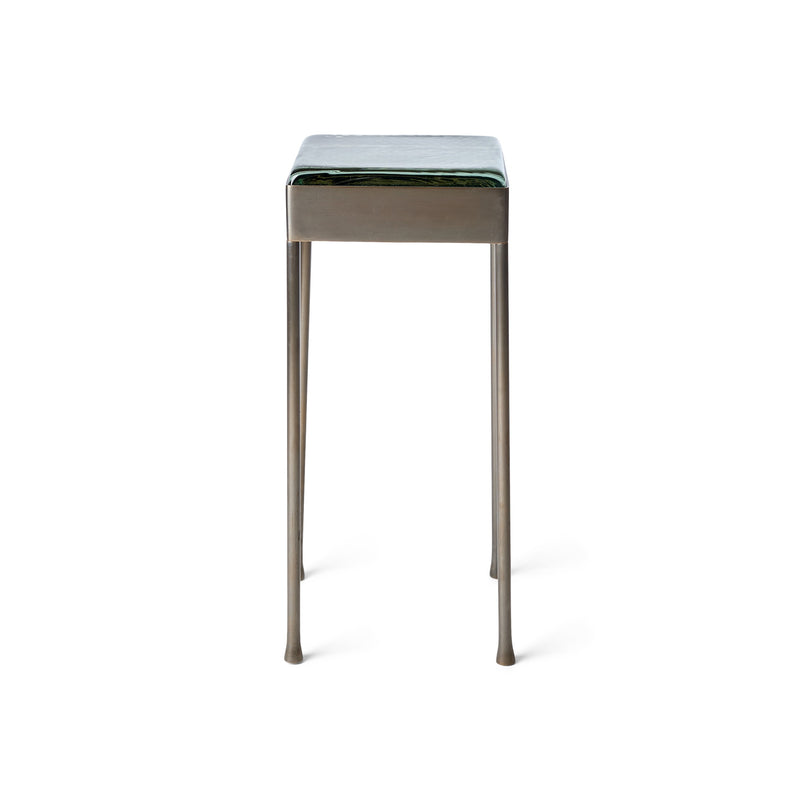 Glass Block Cocktail Table in Stainless with Perforated Top by WYETH