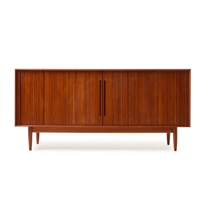 Teak Tambour Sideboard by Johannes Aasbjerg, 1960s