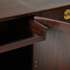 Modernist sideboard cabinet with unique bronze hardware. by Edward Wormley for Dunbar