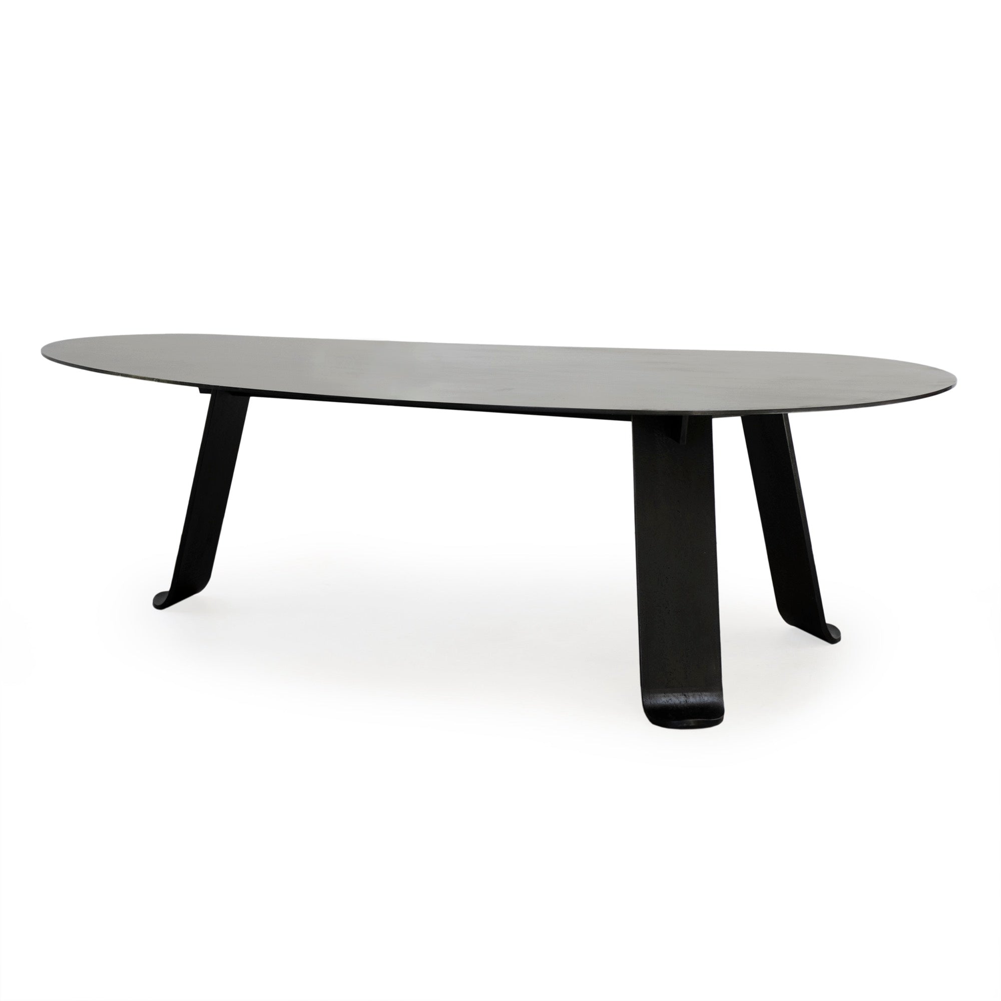 Chrysalis No. 1 Dining Table / Desk in Blackened Steel with Hot Zinc Finish by WYETH, Made to Order