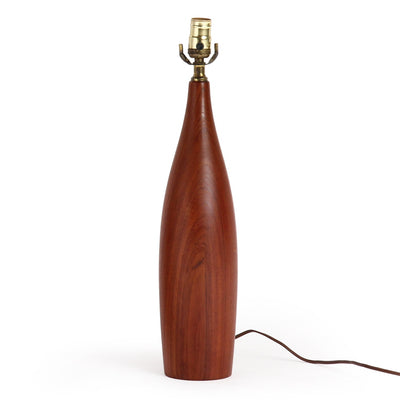 Pair of Turned Teak Table Lamps by ESA