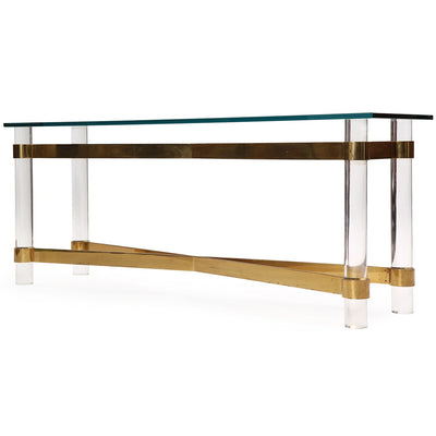 Lucite and Brass Console by Karl Springer, 1970s