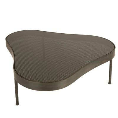 Biomorphic Low Table in Blackened Stainless Steel with Glass Top by WYETH, Made to Order - WYETH