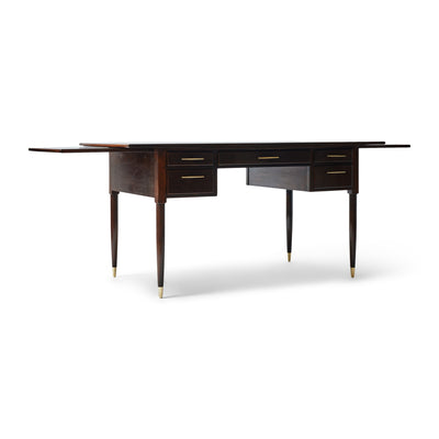Walnut Desk with Drawers and Extension by Edward Wormley for Dunbar, 1950s