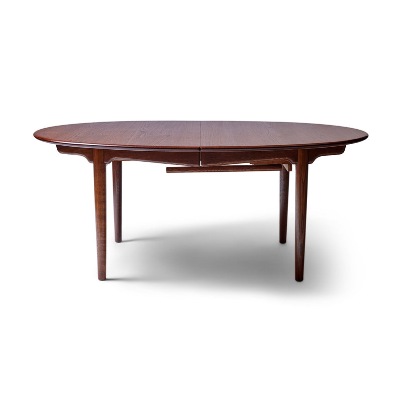 Rare Extension Table in Solid Teak and Oak by Hans J. Wegner for Johannes Hansen