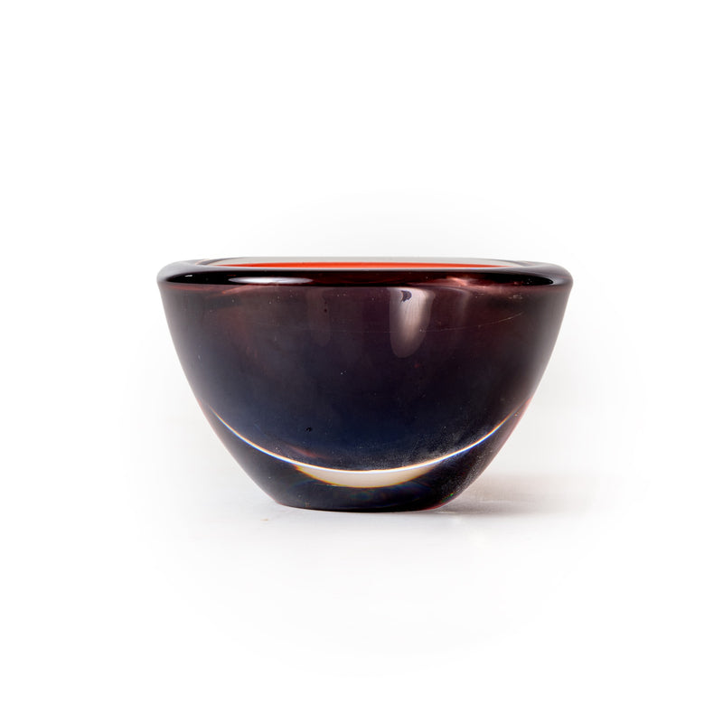 Small Glass Burgundy Bowl for Orrefors