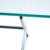 X Base Parallel Bar Glass Top Low Table by Florence Knoll for Knoll