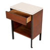 A Pair of Steel Frame Walnut Side Tables/Night Stands by Kip Stewart & Stewart McDougal for Vista Malibu Group