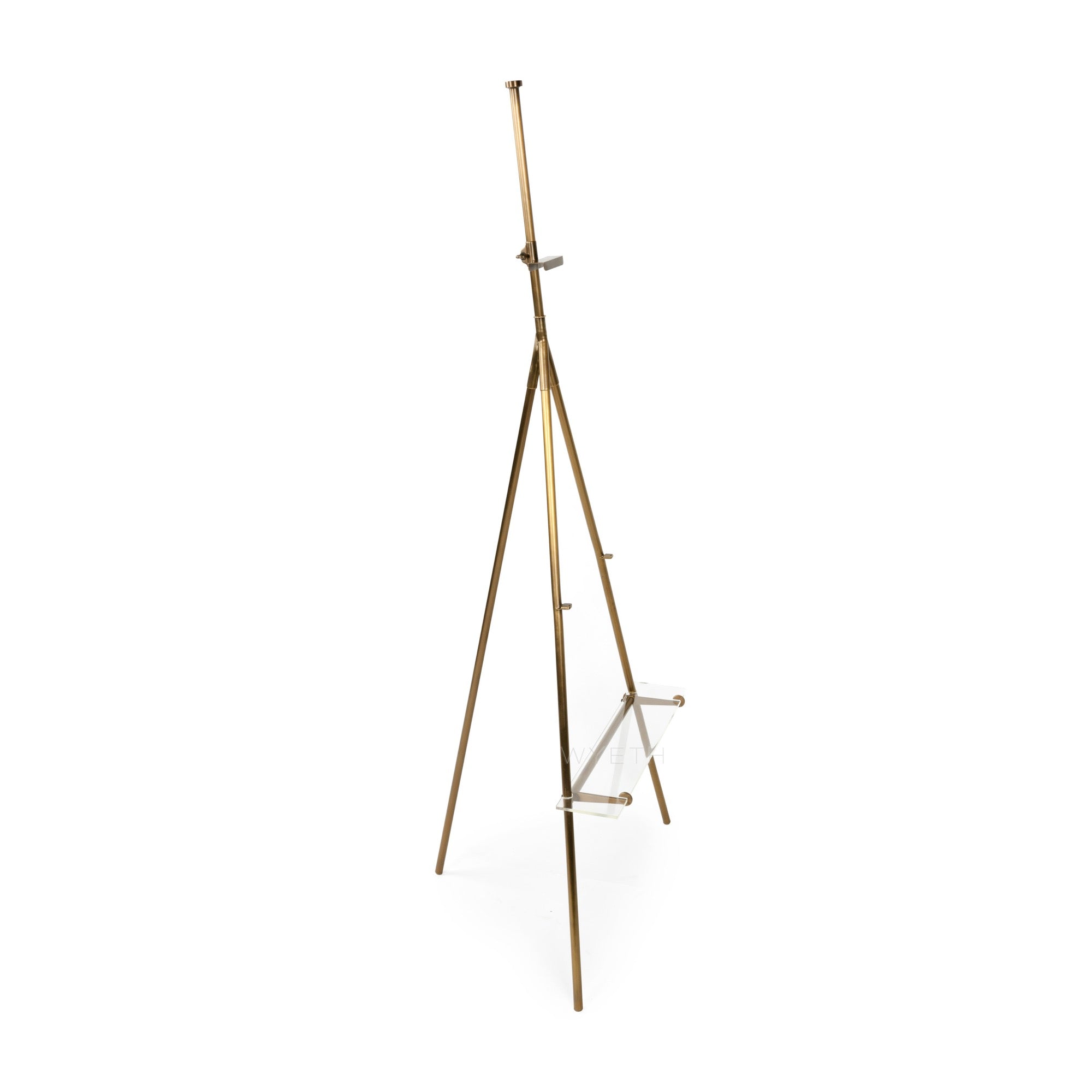 Brass Easel with an Acrylic Shelf