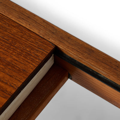 Unique Danish oak bench with a reversible leather & teak top by Unknown, 1960s