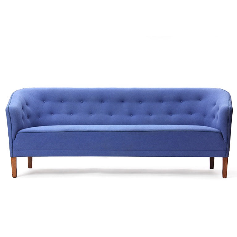 Tufted Blue Sofa by Ludvig Pontopiddan