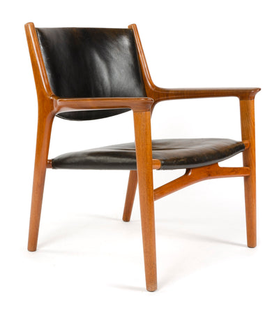 Oxhide Teak Lounge Chair by Hans J. Wegner for Johannes Hansen