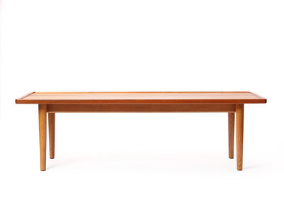 a rare Low/cocktail/coffee table/bench in Teak and Oak by Hans J. Wegner for Johannes Hansen