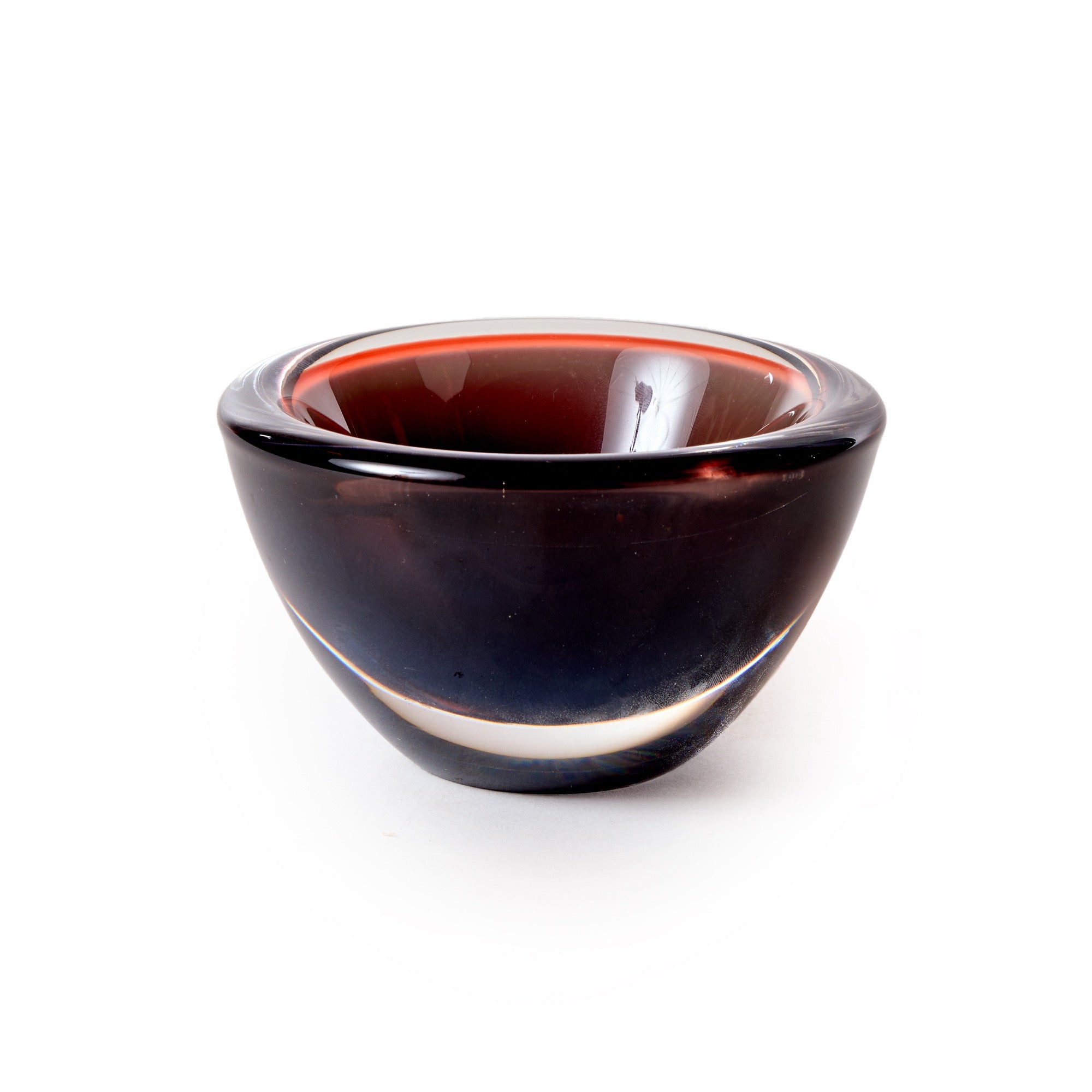 Small Glass Burgundy Bowl for Orrefors