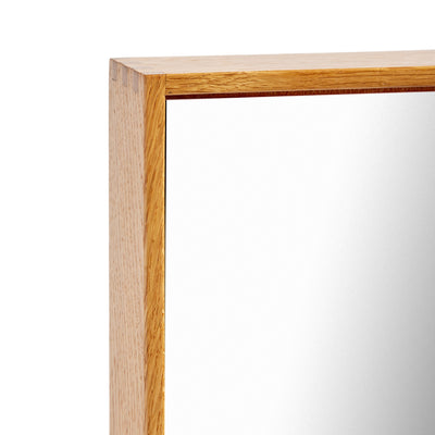 Original ‘Thin Line’ Solid Wood Mirror with Leather Trim by WYETH, Made to Order